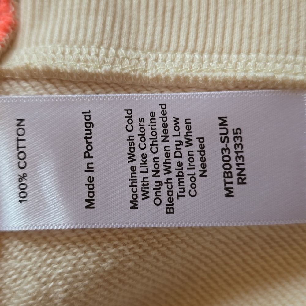 Evereve, Coral & Cream Colorblock Sweatshirt, Drop Shoulders, EUC, Women's S - Picture 12 of 12